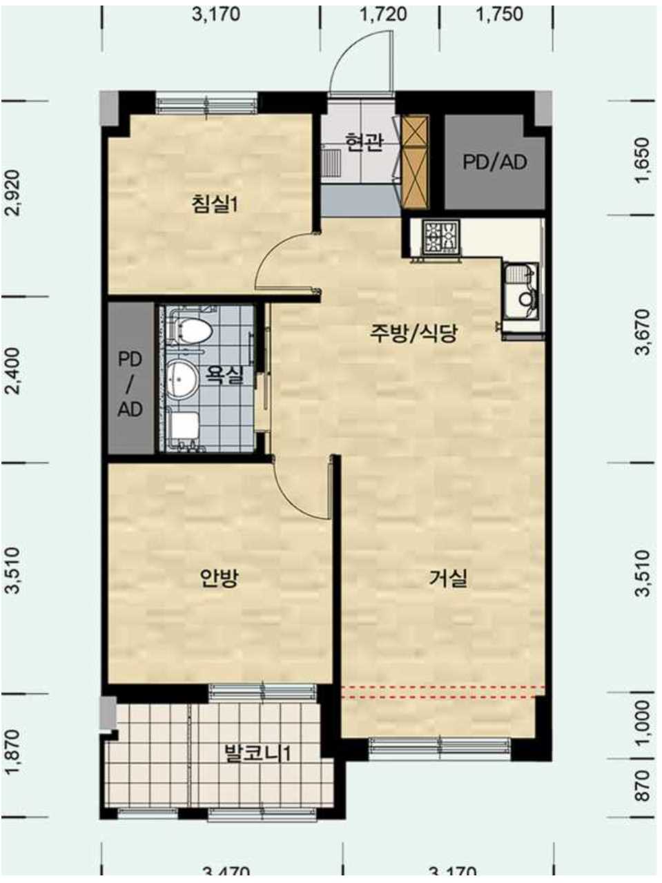 강남한신휴플러스6단지 평면도49AS