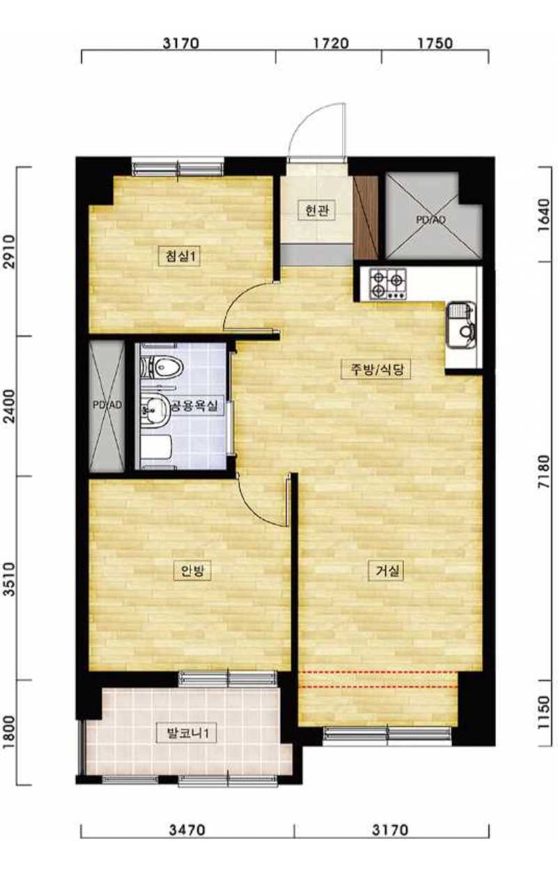 강남한양수자인 평면도48AS