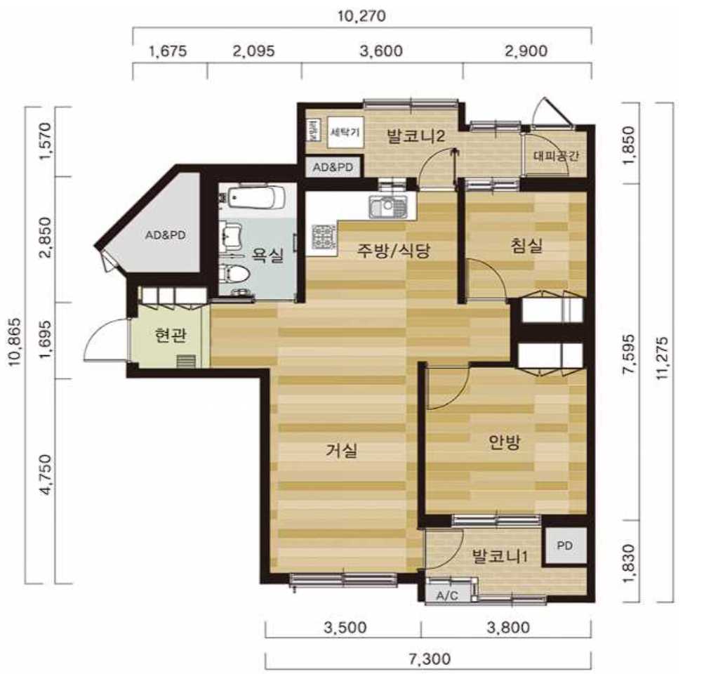 세곡리엔파크4단지 평면도59F