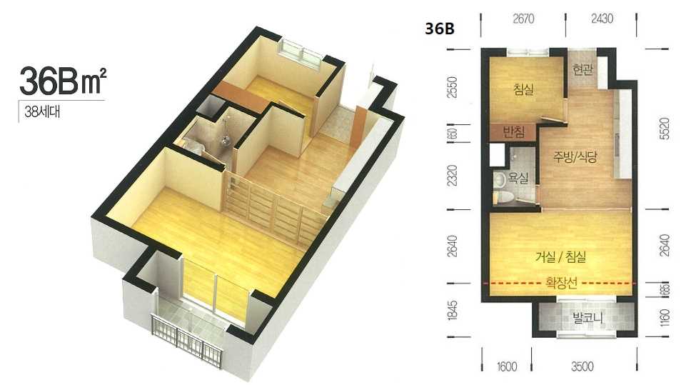 울산방어휴먼시아 평면도36B