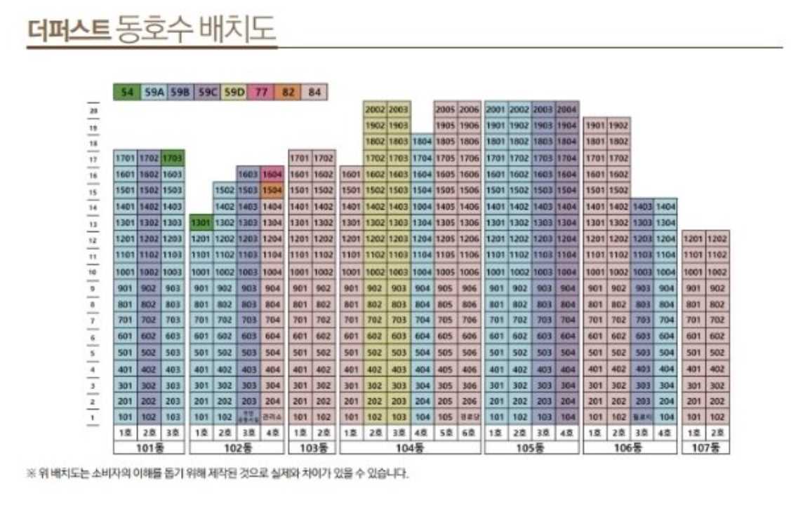 동해모닝파크더퍼스트 동호배치도